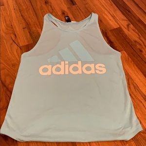 teal blue adidas tank top